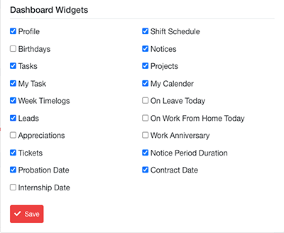 Dashboard Widget